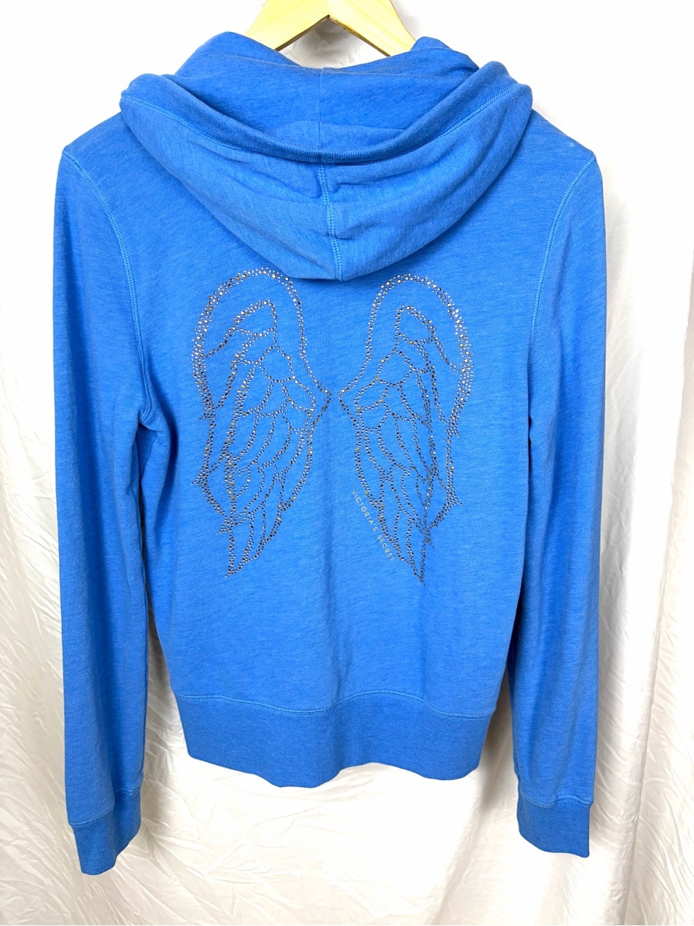 Victoria's Secret Bright Blue Rhinestone Angel Wing Hoodie Jacket